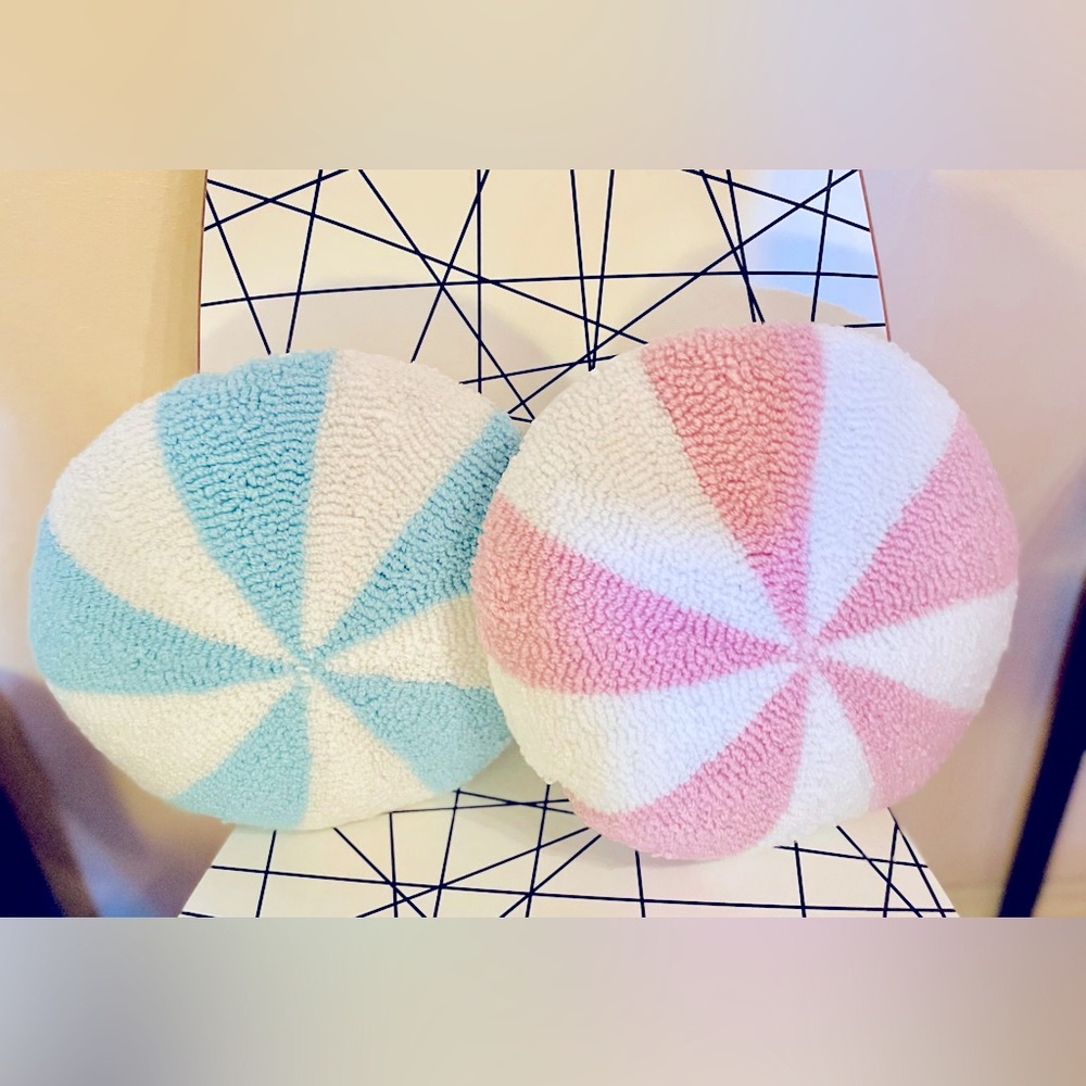 Pink & Blue Peppermint Pillows